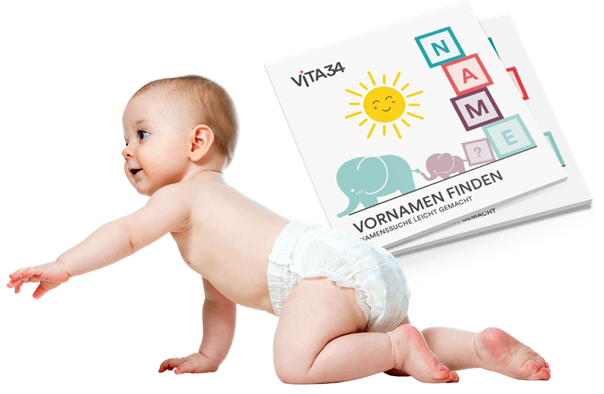 Baby mit Namensbuch